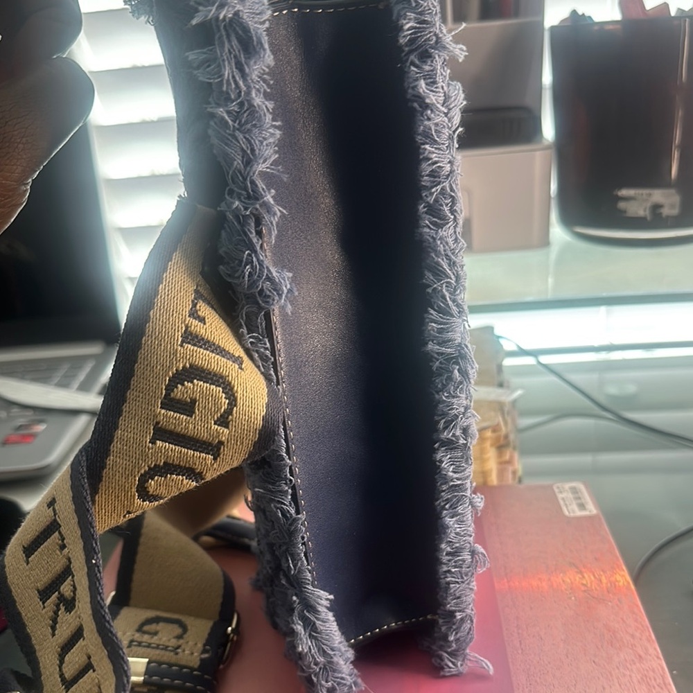 True Religion Denim Clutch with Gold Buckle - Picture 3 of 6